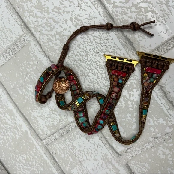 APPLE WATCH Bohemian glass Beaded Bracelet watch band. It fits my Apple Watch 7 - Picture 4 of 8